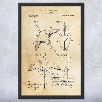 Duck Decoy Patent Wall Art