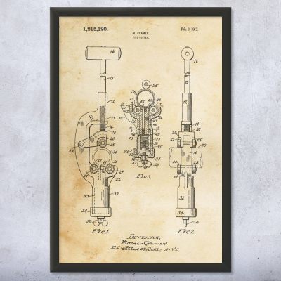 Pipe Cutter Patent Wall Art