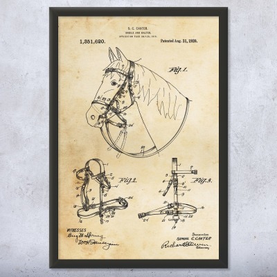 Horse Bridle Patent Wall Art