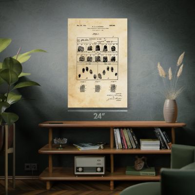 Fingerprint Card Patent Wall Art