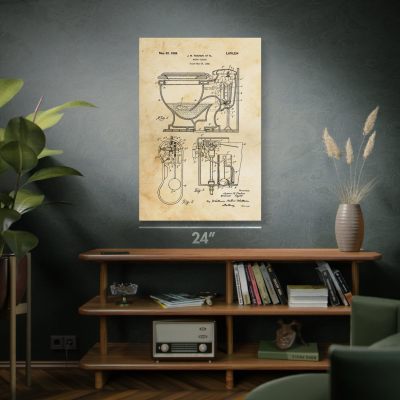 Toilet Patent Wall Art