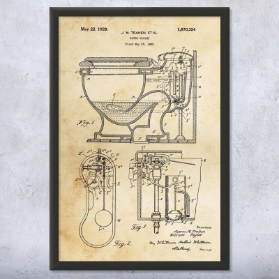 Toilet Patent Wall Art