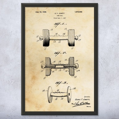 Dumb Bell Patent Wall Art