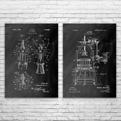 Wine Patent Wall Art Set of 2