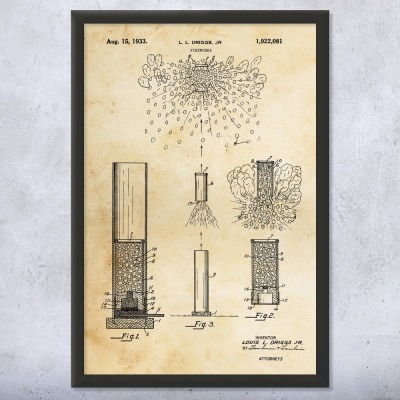Fireworks Patent Wall Art