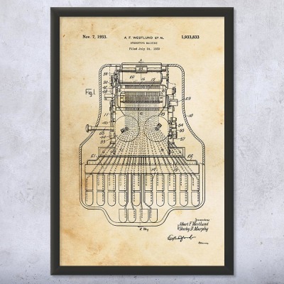 Court Reporter Stenotype Patent Wall Art