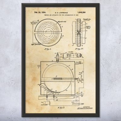 Particle Accelerator Patent Wall Art