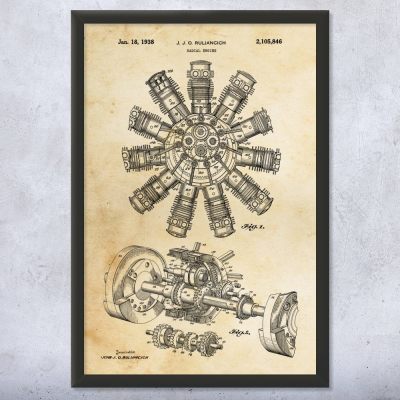 Radial Engine Patent Wall Art