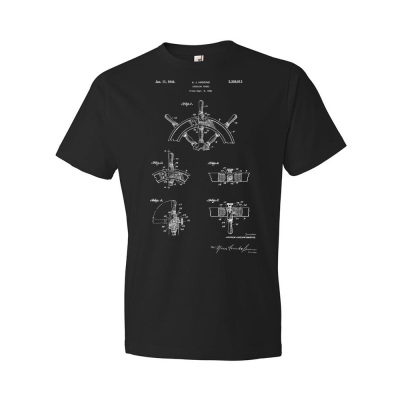 Ship Steering Wheel Patent T-Shirt
