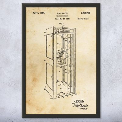 Telephone Booth Patent Wall Art