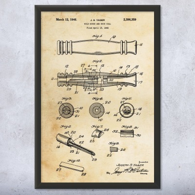 Duck Call Patent Wall Art