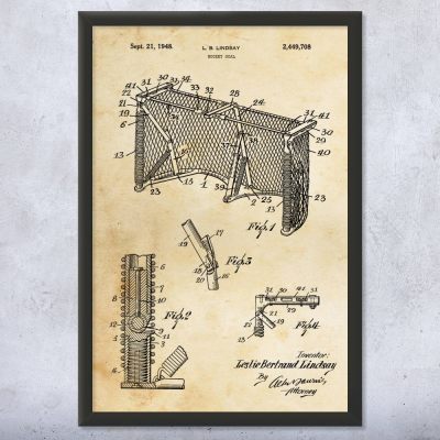 Hockey Goal Patent Wall Art