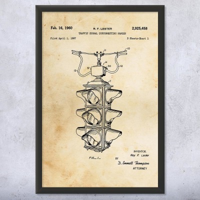 Traffic Signal Patent Wall Art