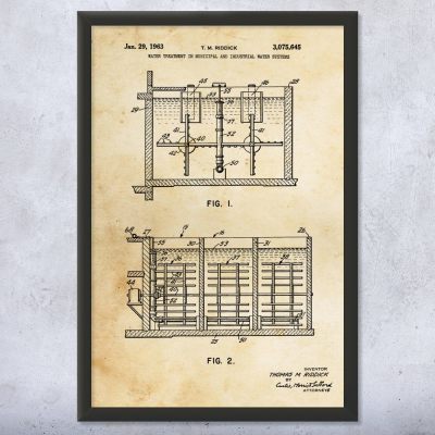Water Treatment Patent Wall Art