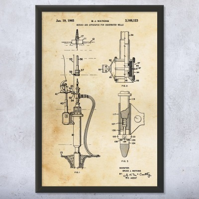 Underwater Wellhead Patent Wall Art
