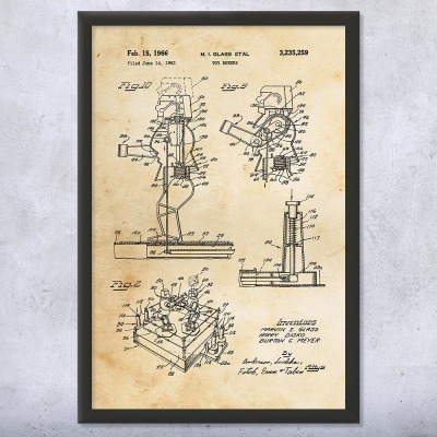 Boxing Robots Patent Wall Art