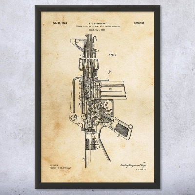 M16 Rifle Patent Wall Art