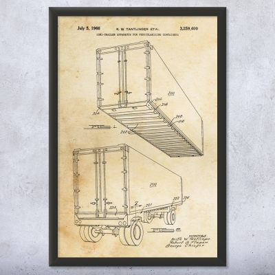 Semi Trailer Patent Wall Art