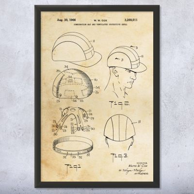 Hard Hat Patent Wall Art