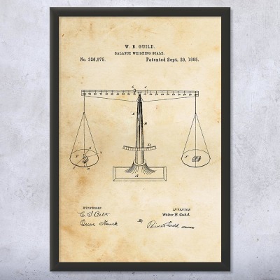 Scales of Justice Patent Wall Art