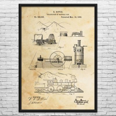 Natural Gas Pipeline Patent Wall Art