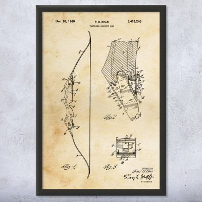 Takedown Bow Patent Wall Art