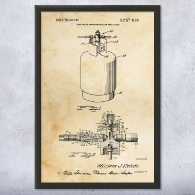 Propane Tank Patent Wall Art