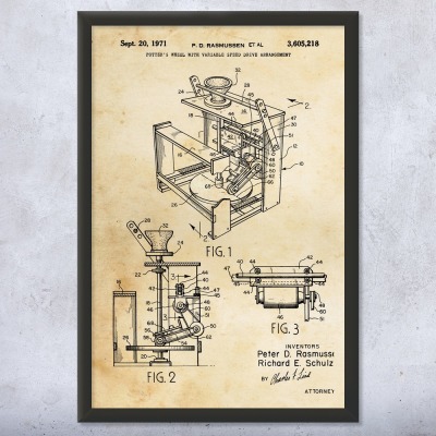 Potters Wheel Patent Wall Art
