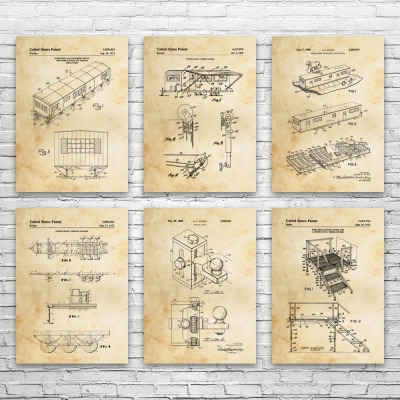 Mobile Home Patent Wall Art Set of 6