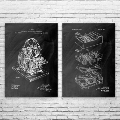 Calculator Patent Wall Art Set of 2