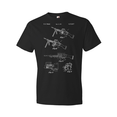 M249 SAW Machine Gun Patent T-Shirt