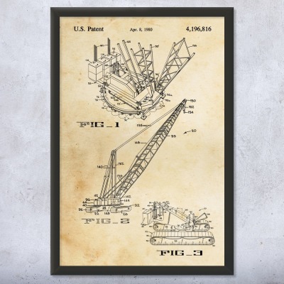 Crawler Crane Patent Wall Art