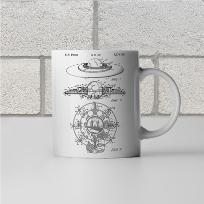 Flying Saucer UFO Patent Mug