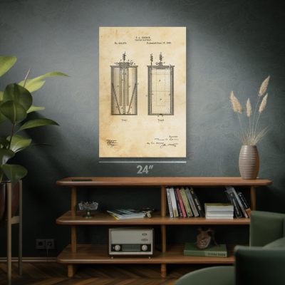 Thomas Edison Voltaic Battery Patent Wall Art