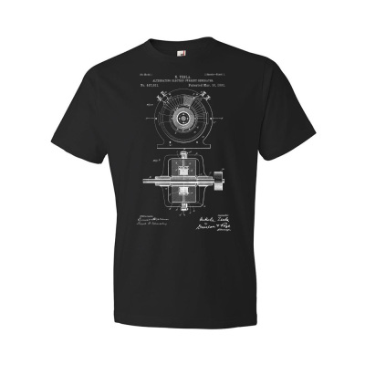 Nikola Tesla AC Current Generator Patent T-Shirt