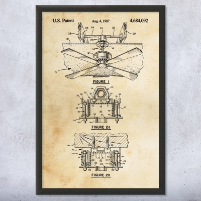 Ceiling Fan Patent Wall Art