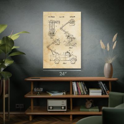 High Ranger Utility Truck Patent Wall Art