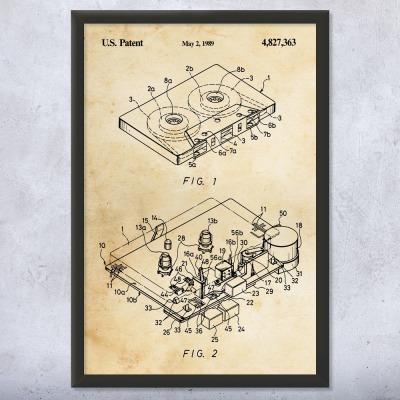 Cassette Tape Patent Wall Art
