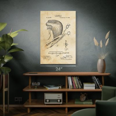 Barbers Scissors Patent Wall Art