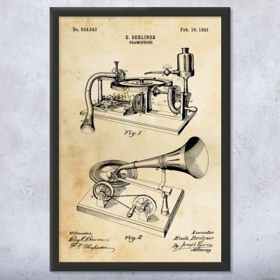 Gramophone Patent Wall Art