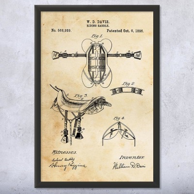 Horse Saddle Patent Wall Art