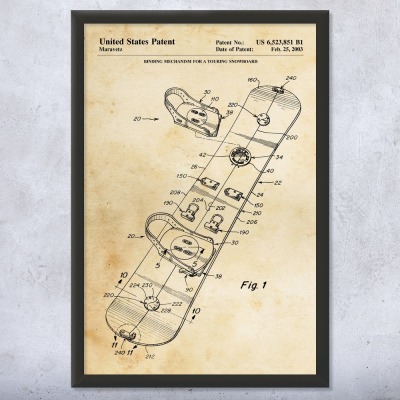 Snowboard Patent Wall Art