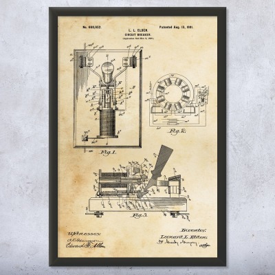 Circuit Breaker Patent Wall Art