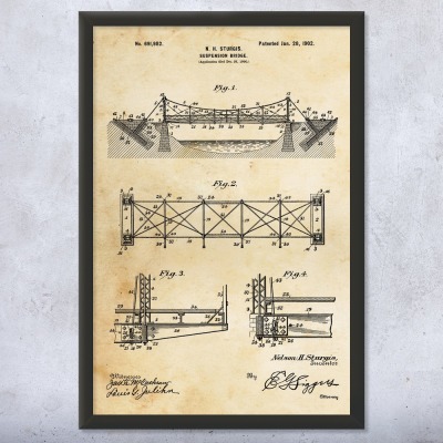 Suspension Bridge Patent Wall Art