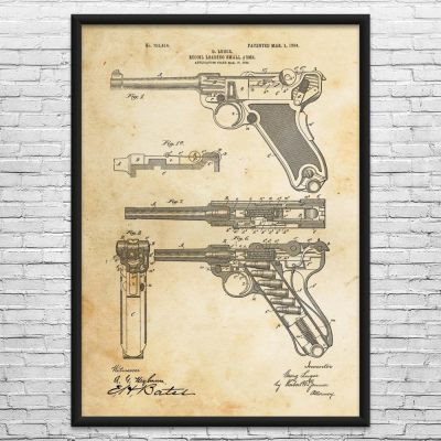 Luger Pistol Patent Wall Art
