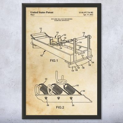 Pilates Machine Patent Wall Art