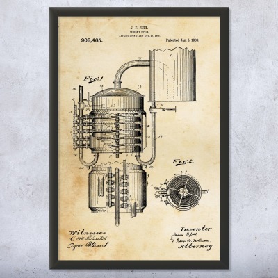 Whiskey Still Patent Wall Art