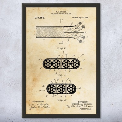 Switchboard Cable Patent Wall Art