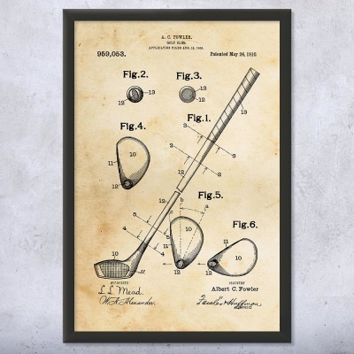 Golf Club Patent Wall Art