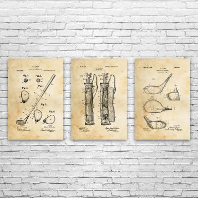 Golf Patent Wall Art Set of 3